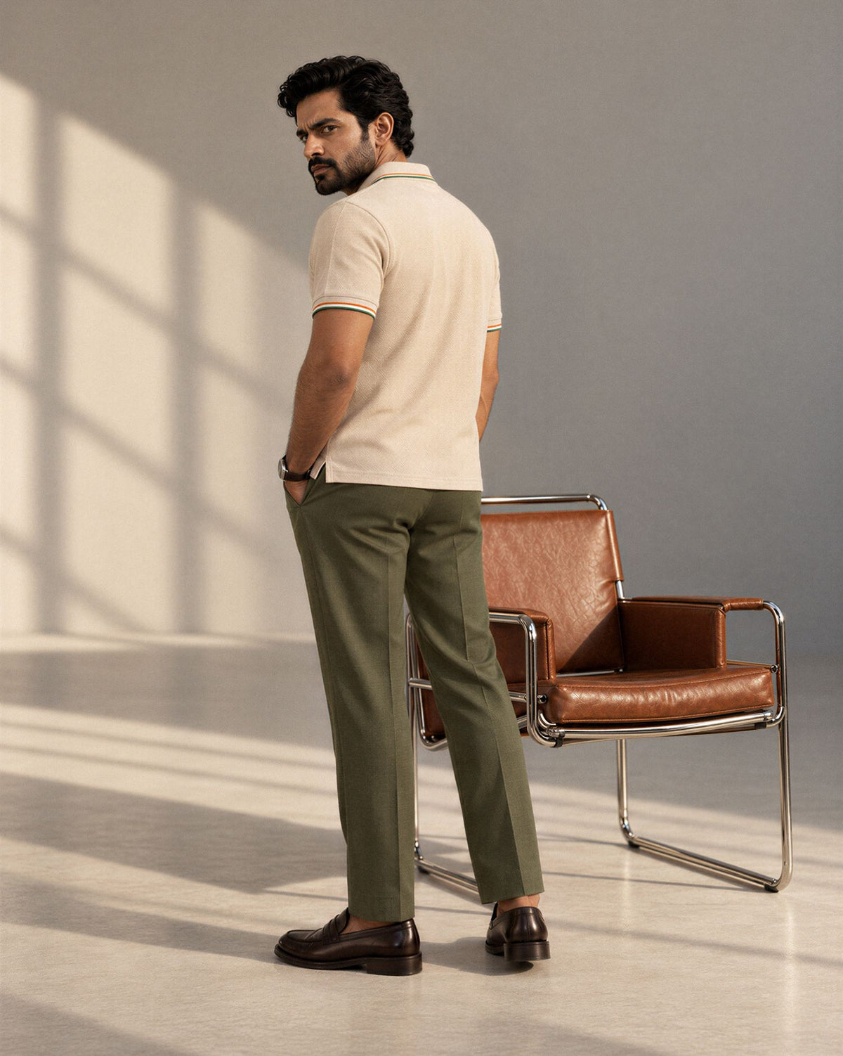 Tricolour India Men Pique Polo Beige