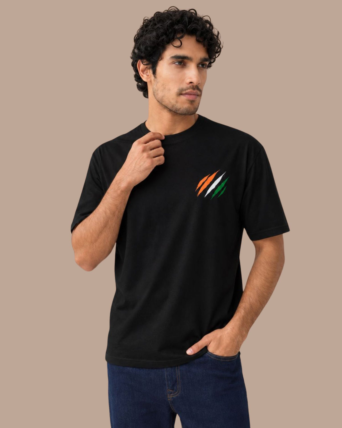 Tiger-Paw Men Crew Neck Black 