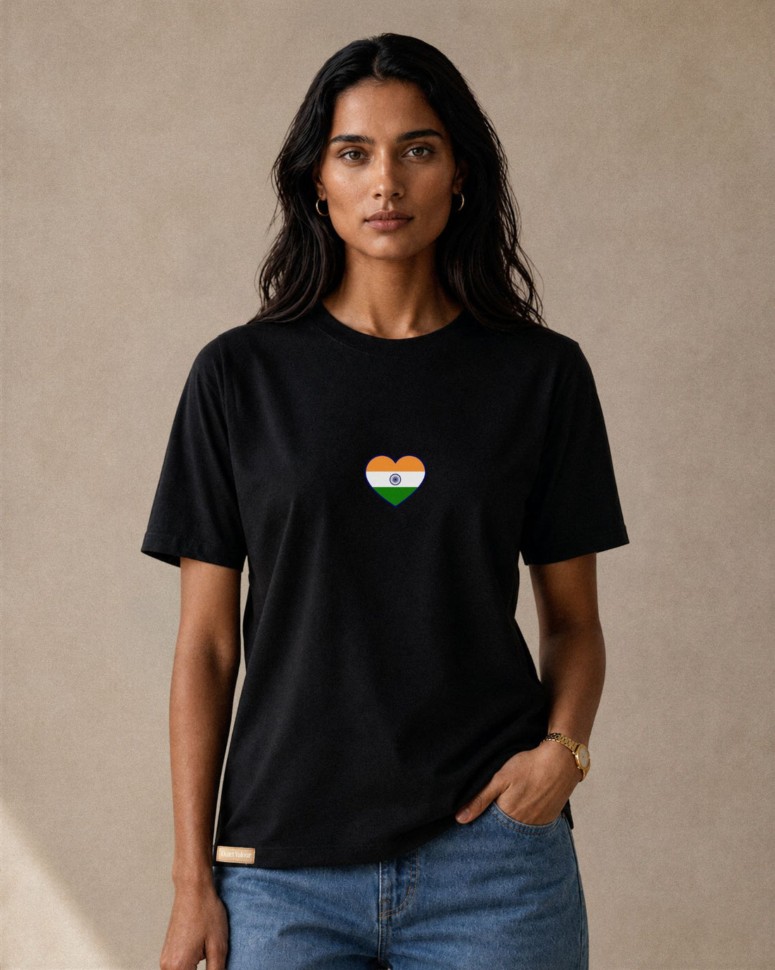 Tricolour Heart Womaen Crew