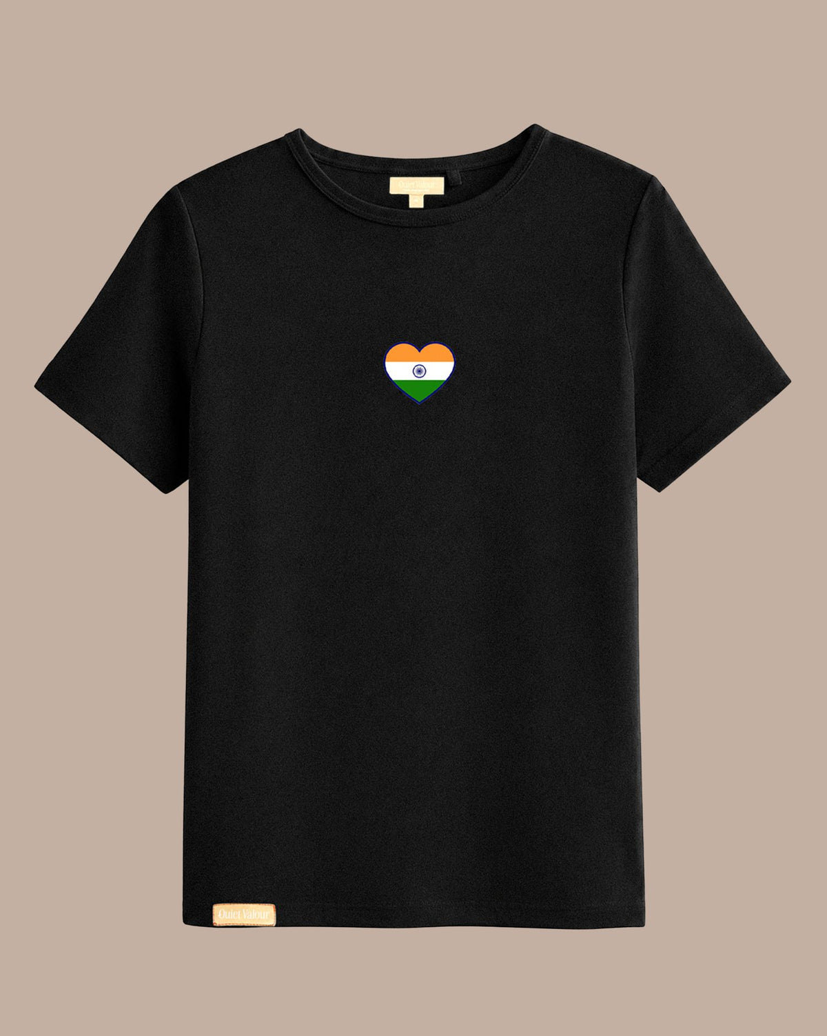 Tricolour Heart Women Crew Neck Tshirt