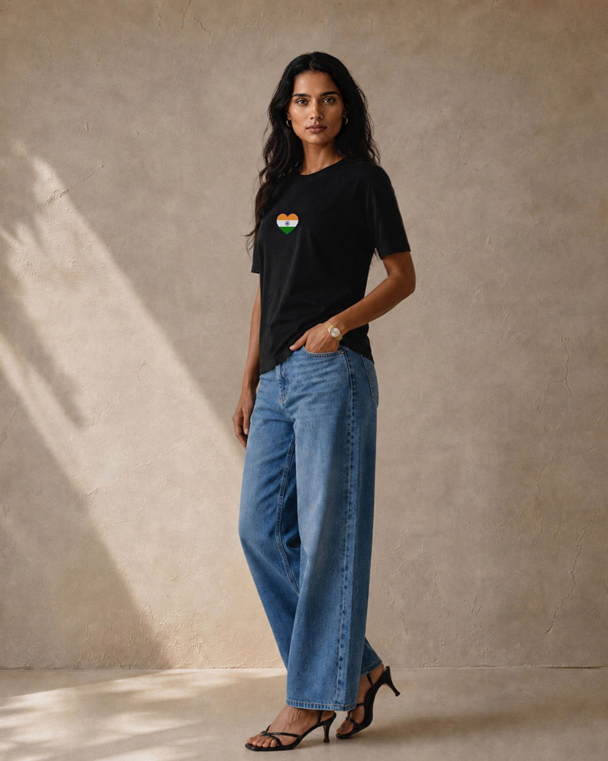 Tricolour-Heart-Women-Crew-Neck-Black-Img-3
