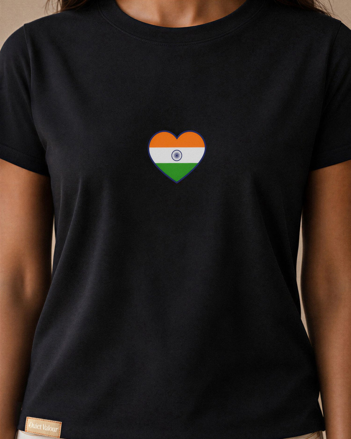 Tricolour-Heart-Women-Crew-Neck-Black-Img-5